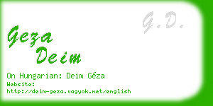 geza deim business card