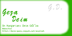 geza deim business card